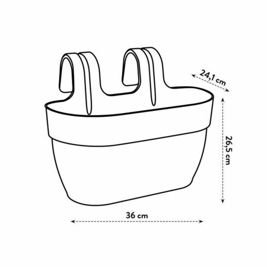 Bloempot Elho 3662603645100 Wit Plastic Rechthoekig Modern 24 x 36 x 26,5 cm 3