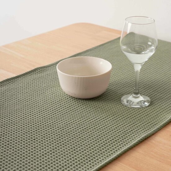 Tafelloper Belum Waffle Groen 45 x 140 cm 2