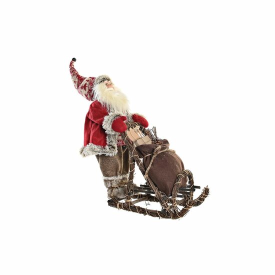 Decoratieve figuren DKD Home Decor Rood Grijs Hout Kerstman 42 x 22 x 48 cm 1