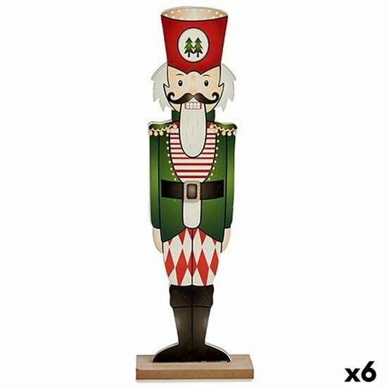 Decoratieve figuren Notenkraker Wit Zwart Rood Groen Hout 10 x 60 x 19 cm (6 Stuks) 1