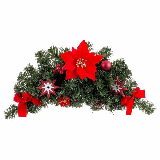 Deurhanger Kerstmis Rood Groen Plastic Weefsel 60 cm 1