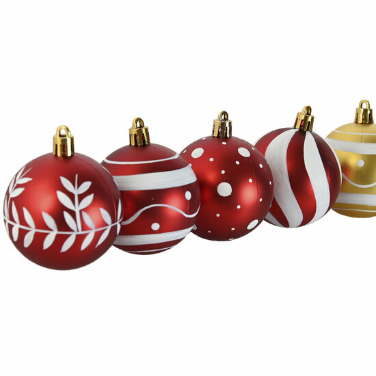 Kerstballen Home ESPRIT Rood Gouden PVC 25 x 6 x 25 cm (16 Onderdelen) 2