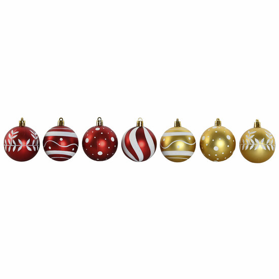 Kerstballen Home ESPRIT Rood Gouden PVC 25 x 6 x 25 cm (16 Onderdelen) 4