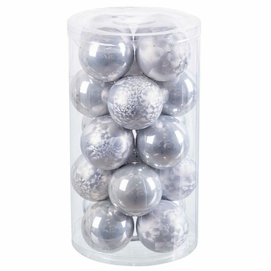 Kerstballen Zilverkleurig Plastic 6 x 6 x 6 cm (20 Stuks) 1