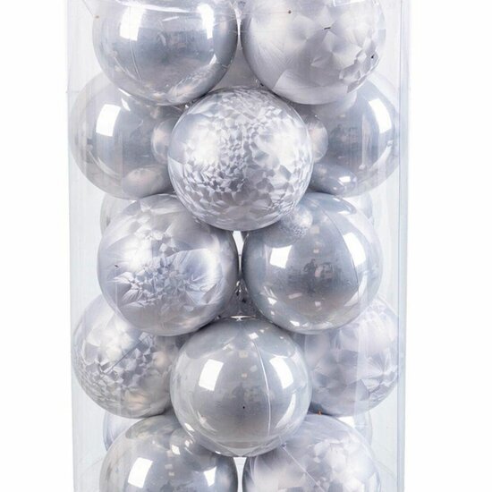 Kerstballen Zilverkleurig Plastic 6 x 6 x 6 cm (20 Stuks) 2