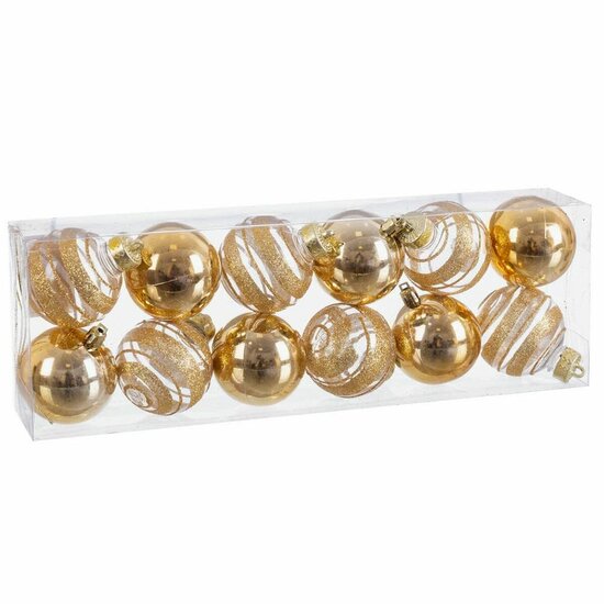 Kerstballen Gouden Plastic 6 x 6 x 6 cm (12 Stuks) 1