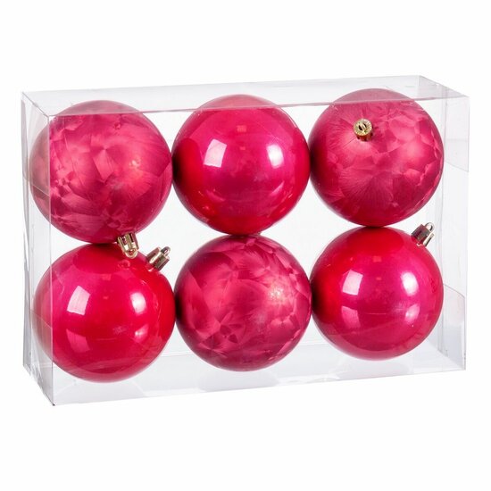 Kerstballen Aardbei Plastic 8 x 8 x 8 cm (6 Stuks) 1