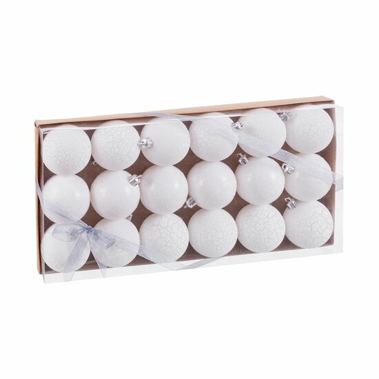 Kerstballen Wit Plastic &Oslash; 4 cm (18 Stuks) 1