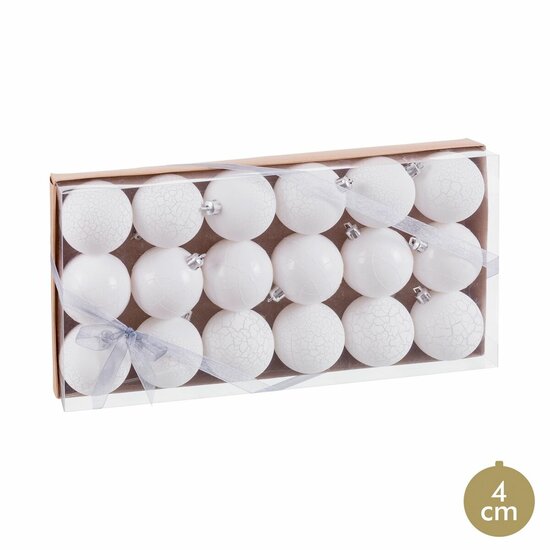 Kerstballen Wit Plastic &Oslash; 4 cm (18 Stuks) 2