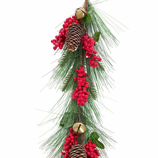 Kerstkrans Rood Groen Plastic Ananas 140 cm 1