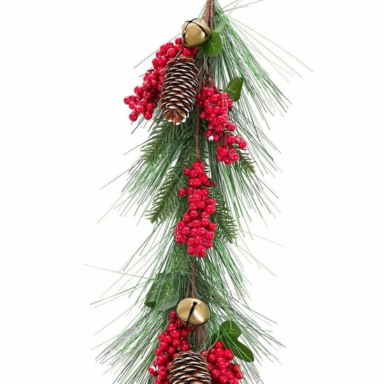 Kerstkrans Rood Groen Plastic Ananas 140 cm 5