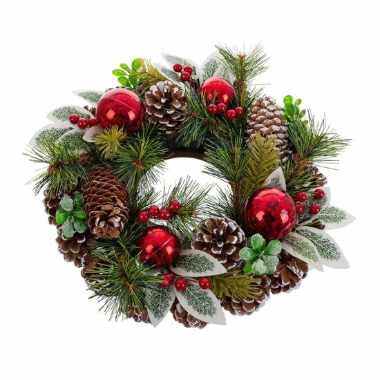 Kerstkroon Rood Groen Multicolour Plastic Foam Ananas 30 x 30 cm 1