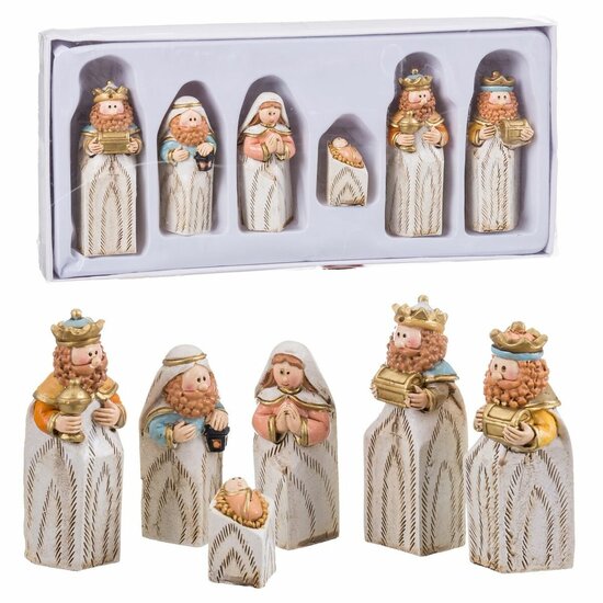 Kerststal set Multicolour Hars Geboorte/Bethlehem 25 x 11,5 x 3 cm 1