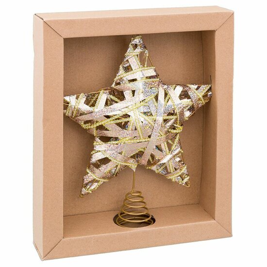 Kerstster Goud Metaal 25 x 5,5 x 30 cm 1