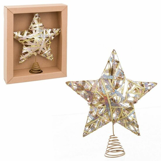 Kerstster Goud Metaal 25 x 5,5 x 30 cm 2