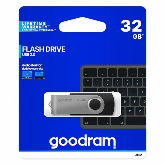 USB stick GoodRam UTS2 Zwart Zilverkleurig 32 GB 5 MB/s-20 MB/s (1 Stuks) 4