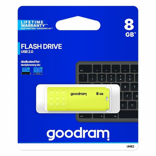 USB stick GoodRam UME2 USB 2.0 20 Mb/s Geel 8 GB (1 Stuks) 6