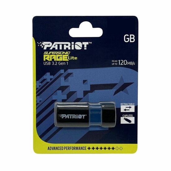 USB stick Patriot Memory Supersonic Rage Lite Zwart Zwart/Blauw 32 GB 3