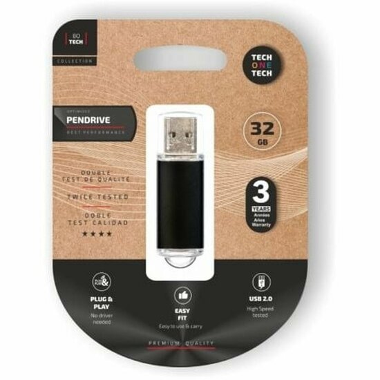 USB stick Tech One Tech TEC3008-32 Zwart 32 GB 1