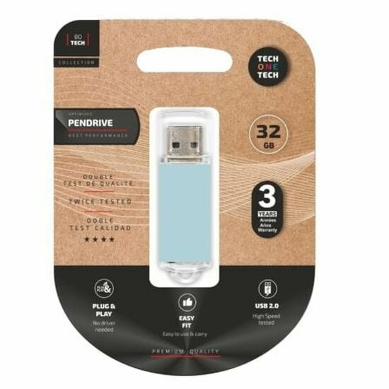 USB stick Tech One Tech TEC3010-32 Blauw 32 GB 1