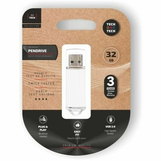 USB stick Tech One Tech TEC3007-32 Wit 32 GB 1