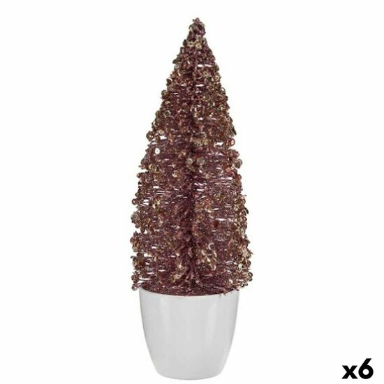 Decoratieve figuren Kerstboom Roze Gouden Plastic 9 x 28 x 9 cm (6 Stuks) 1