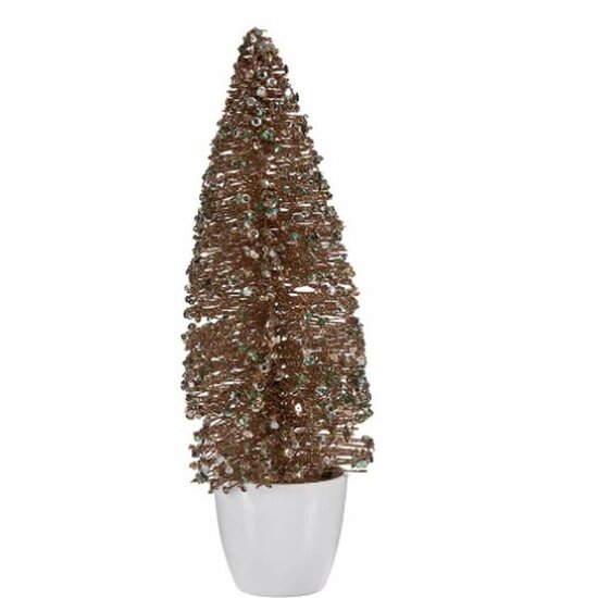 Decoratieve figuren Kerstboom Munt champagne Plastic 10 x 33 x 10 cm (6 Stuks) 2