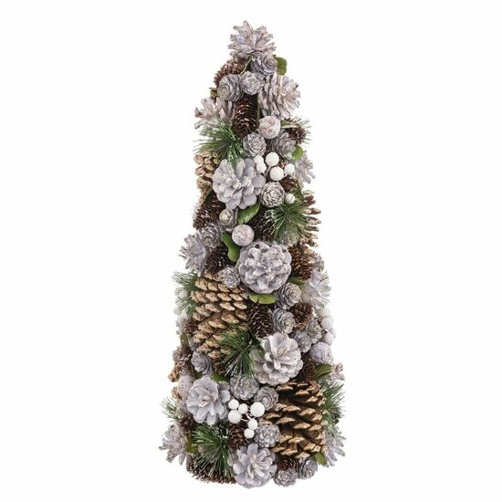 Kerstboom Wit Gouden Plastic Foam Ananas 19 x 19 x 48,5 cm 2