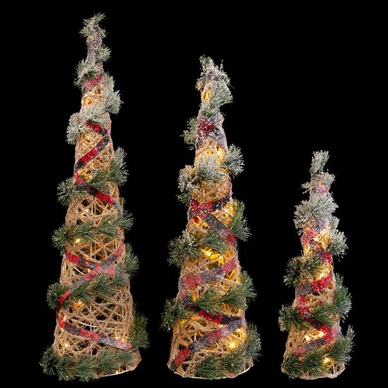 Kerstboom Multicolour Natuurlijke Vezel 20 x 20 x 80 cm (3 Stuks) 2