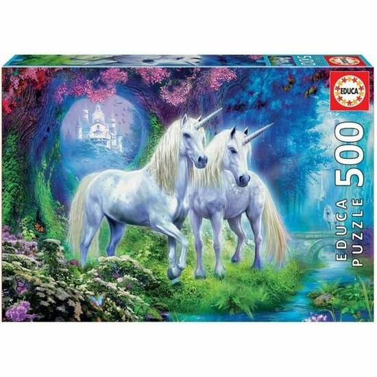 Puzzel Educa Unicorns In The Forest 500 Onderdelen 34 x 48 cm 1