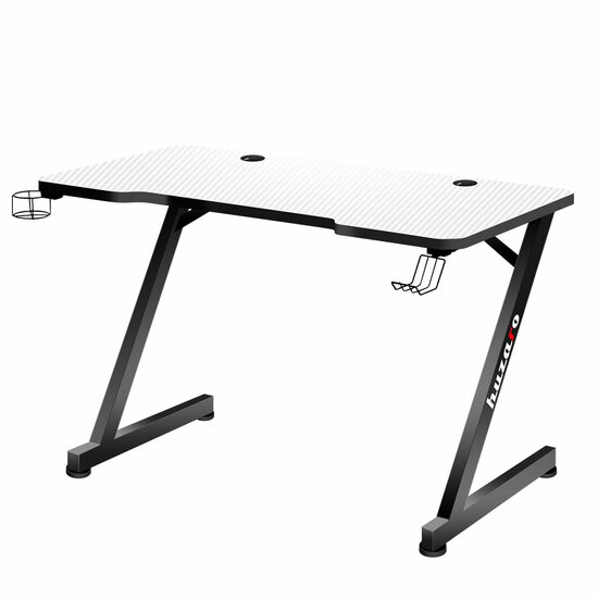 Bureau Huzaro Hero 2.5 Wit Zwart Aluminium 120 x 60 cm 6