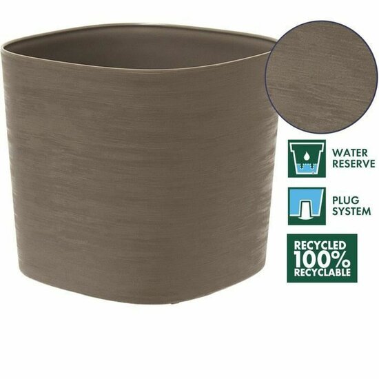 Zelfwaterende bloempot Garden ID Taupe 20 x 20 cm 2