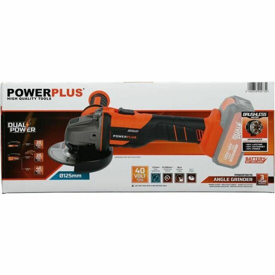 Haakse slijper Powerplus 40 V &Oslash; 125 mm 20 V 2