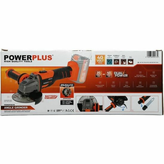 Haakse slijper Powerplus 40 V &Oslash; 125 mm 20 V 3