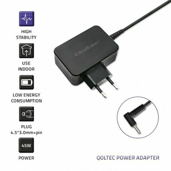 Laptop oplader Qoltec 51033 45 W 3