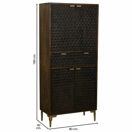 Kast Alexandra House Living Bruin Hout Ijzer 40 x 180 x 80 cm 3