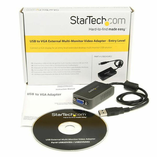 Adapter USB naar VGA Startech USB2VGAE2            Zwart 4