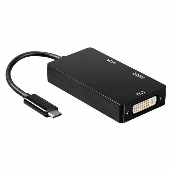 Adapter USB-C naar VGA/HDMI/DVI Aisens A109-0343 Zwart 15 cm 2