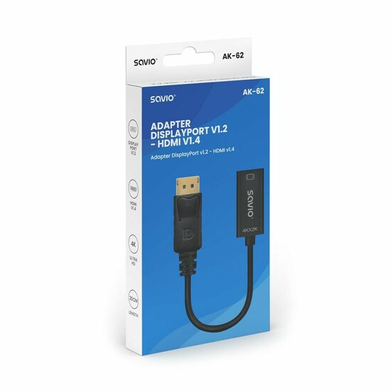 Adapter DisplayPort naar HDMI Savio AK-62 20 cm 4