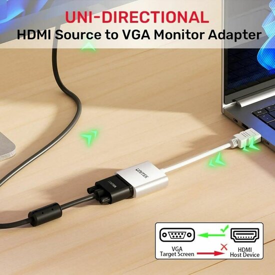 Adapter HDMI naar VGA Unitek Y-6333C01 Wit 3