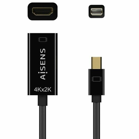 Adapter Mini DisplayPort naar HDMI Aisens A125-0643 Zwart 15 cm 1