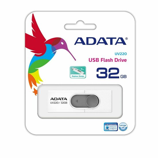 USB stick Adata UV220 Grijs Wit/Grijs 32 GB 3