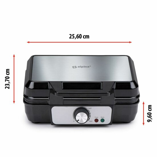 Wafelmaker Alpina 1000 W Zilverkleurig 4