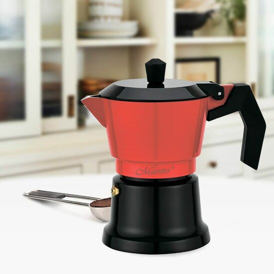 Percolator Feel Maestro MR-1657-6 Zwart Rood Aluminium 300 ml 6 Kopjes 4