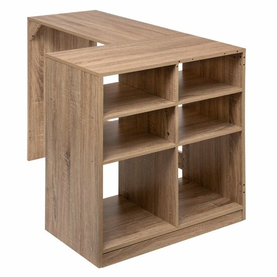 Bureau 5five Simply Smart Natuurlijk Hout 110 x 75 x 69 cm 6 Planken L-vorm 2