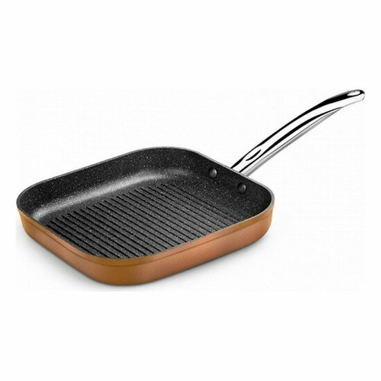 Geribbelde Grillpan Monix M740030 Grill 28 cm Gehard aluminium (4 Onderdelen) (4 Stuks) 1