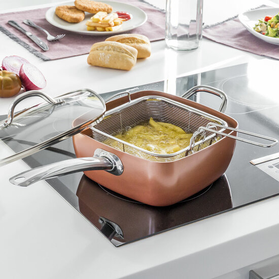 Copper 5 in 1 Multifunctionele Keramische Pannenset Coppans InnovaGoods 4 Onderdelen 1