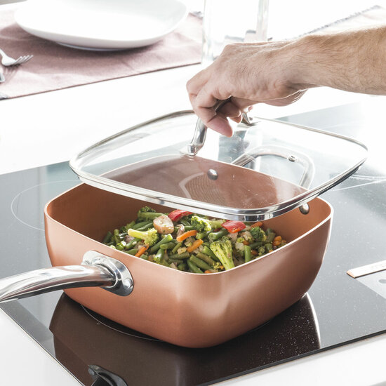 Copper 5 in 1 Multifunctionele Keramische Pannenset Coppans InnovaGoods 4 Onderdelen 3