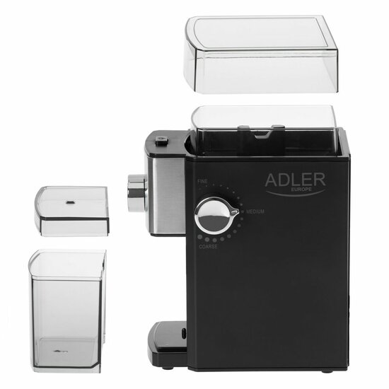 Elektrische koffiemolen Adler AD 4448 Zwart Zilverkleurig 150 W 300 W 250 g 4