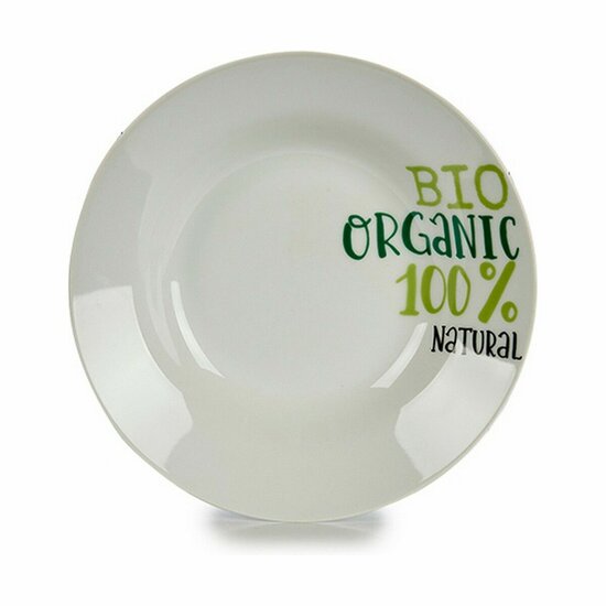 Diep bord Organic Wit Groen &Oslash; 20,6 cm Porselein (10 Stuks) 2